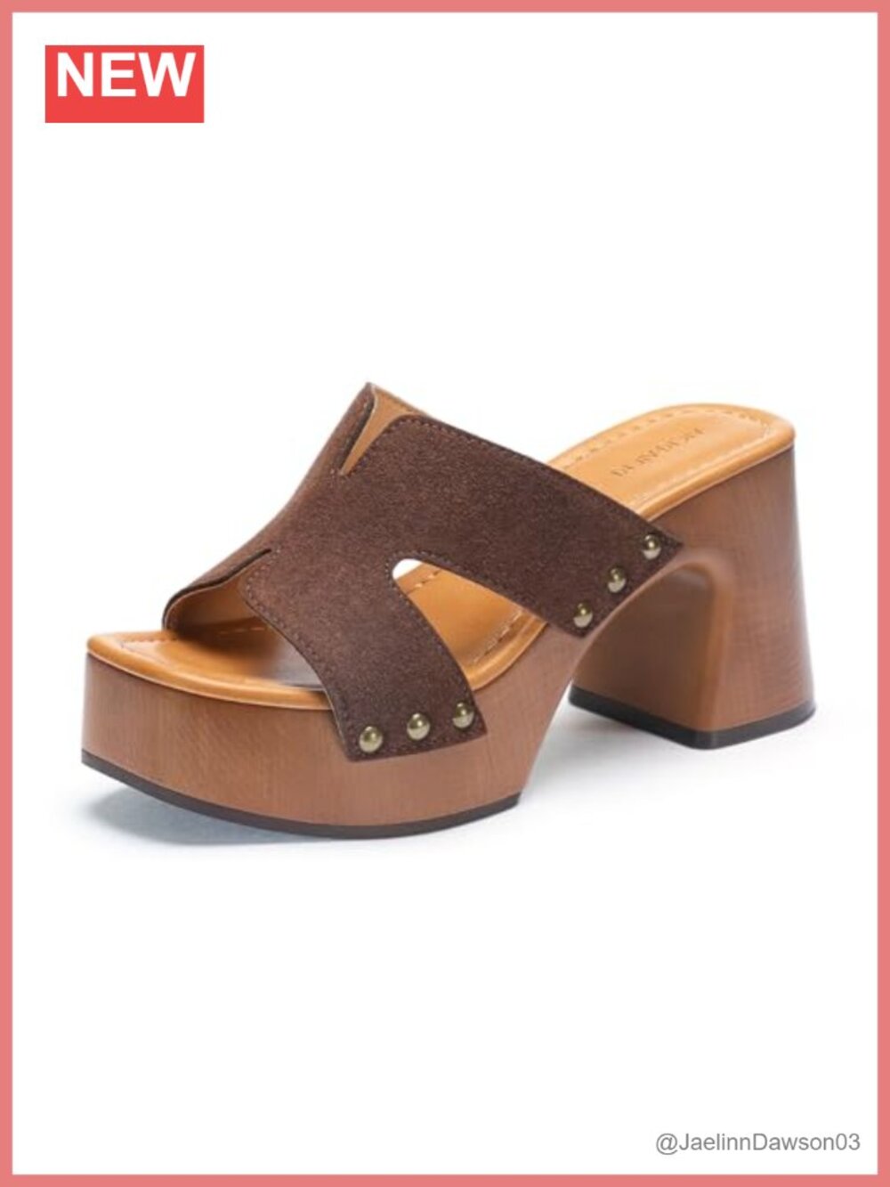 Chunky Platform Sandals Studded Square Block Heel Slip On Summer Women Casual